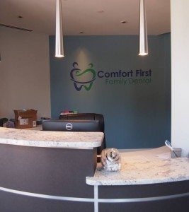 Receptionist area at Comfort First Family Dental who serve patients from Bailey's Crossroads VA.